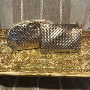 Elegant Gold Woven Bag Set